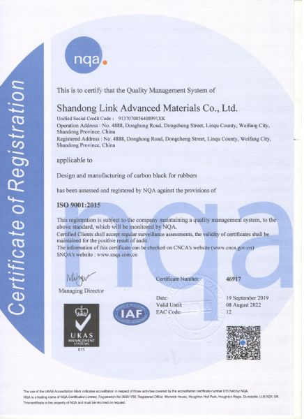 ISO 9001 Quality Management System Certificate